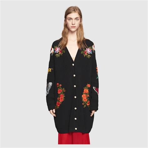 gucci cardigan replica|gucci embroidered oversized cardigan.